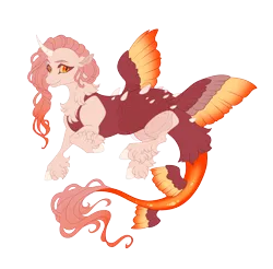 Size: 4301x4226 | Tagged: safe, artist:gigason, derpibooru import, oc, oc:verbena, draconequus, colored wings, female, gradient wings, image, magical threesome spawn, parent:discord, parent:fluttershy, parent:luster dawn, png, solo, wings