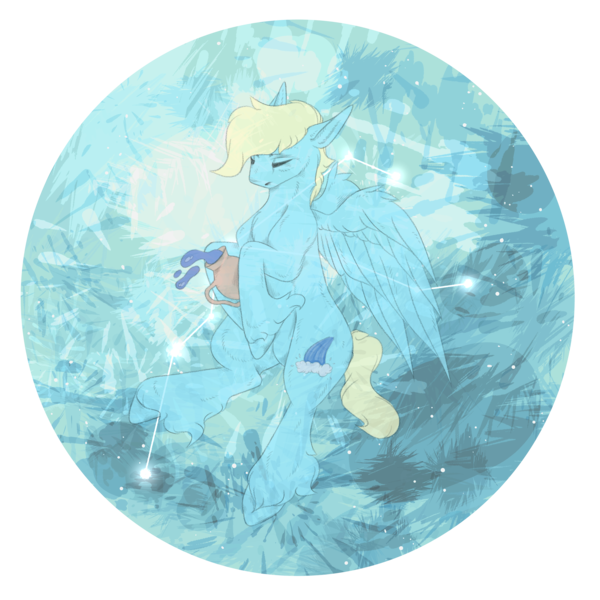 Size: 2500x2500 | Tagged: artist needed, safe, derpibooru import, oc, oc:wild waterfall, unofficial characters only, pegasus, pony, aquarius, image, png, solo, stars, water