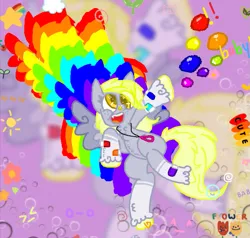 Size: 781x742 | Tagged: safe, artist:xxduncandonutxx, derpibooru import, derpy hooves, pegasus, g4, image, kidcore, png, rainbow, redesign