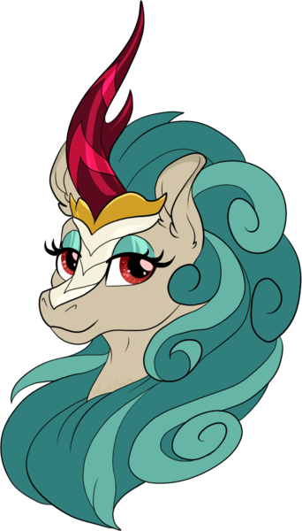 Size: 677x1188 | Tagged: safe, artist:mythpony, derpibooru import, rain shine, kirin, pony, g4, bust, female, image, mare, png, portrait, simple background, smiling, solo, transparent background