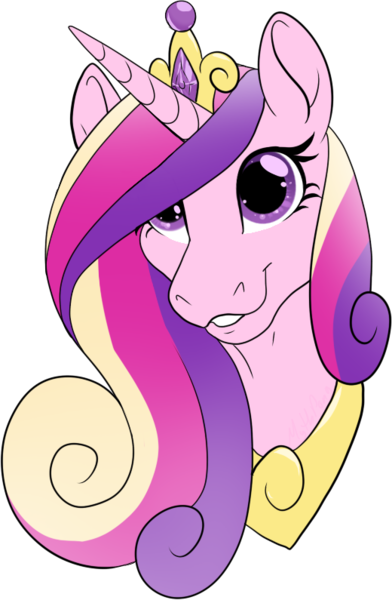 Size: 520x795 | Tagged: safe, artist:mythpony, derpibooru import, princess cadance, alicorn, pony, bust, cute, cutedance, female, hair over one eye, image, mare, png, portrait, simple background, smiling, solo, transparent background