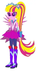 Size: 289x545 | Tagged: safe, derpibooru import, oc, unofficial characters only, human, equestria girls, g4, boots, clothes, crystal guardian, high heel boots, image, jpeg, shoes, simple background, solo, white background