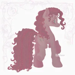 Size: 1500x1500 | Tagged: safe, artist:lompyloops, derpibooru import, part of a set, pinkie pie, earth pony, pony, alternate hairstyle, female, image, long tail, looking at you, mare, png, profile, solo, standing on two hooves, tail