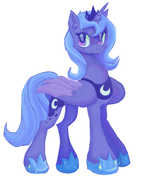 Size: 2867x3560 | Tagged: safe, artist:teochronico, derpibooru import, princess luna, alicorn, pony, g4, colored wings, concave belly, crown, female, folded wings, high res, hoof shoes, image, jewelry, mare, peytral, png, princess shoes, regalia, s1 luna, simple background, slender, solo, thin, transparent background, two toned wings, wings