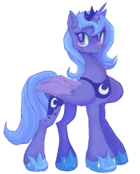 Size: 2867x3560 | Tagged: safe, artist:teochronico, derpibooru import, princess luna, alicorn, pony, g4, colored wings, concave belly, crown, female, folded wings, high res, hoof shoes, image, jewelry, mare, peytral, png, princess shoes, regalia, s1 luna, simple background, slender, solo, thin, transparent background, two toned wings, wings