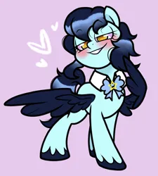 Size: 900x1000 | Tagged: safe, artist:paperbagpony, derpibooru import, oc, oc:southern star, pegasus, blushing, bowtie, image, pegasus oc, png, unshorn fetlocks, wings