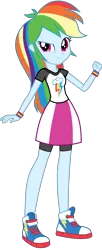 Size: 2048x5000 | Tagged: safe, artist:octosquish7260, derpibooru import, rainbow dash, human, equestria girls, g4, clothes, compression shorts, converse, cutie mark, cutie mark on clothes, eqg promo pose set, female, image, png, shirt, shoes, simple background, skirt, solo, standing, t-shirt, teenager, transparent background, wristband