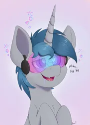 Size: 2081x2876 | Tagged: safe, artist:arcane-thunder, derpibooru import, oc, oc:arcane thunder, unofficial characters only, pony, unicorn, chest fluff, drool, fangs, horn, hypno eyes, hypnogear, hypnosis, hypnotized, image, kaa eyes, lidded eyes, male, open mouth, png, simple background, smiling, solo, stallion, stallion oc, text, visor