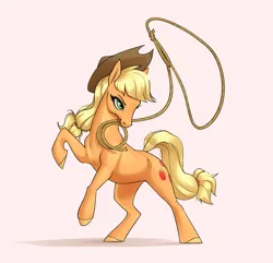 Size: 2700x2600 | Tagged: safe, artist:aquaticvibes, derpibooru import, applejack, earth pony, pony, image, lasso, png, rope, solo