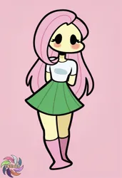 Size: 2496x3648 | Tagged: safe, ai content, derpibooru import, generator:civitai, machine learning generated, prompter:trux23, fluttershy, human, equestria girls, g4, blushing, cute, dot eyes, female, image, jpeg, no mouth, solo