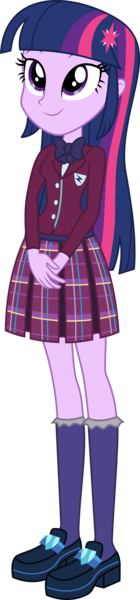 Size: 2328x10000 | Tagged: safe, artist:alandssparkle, derpibooru import, edit, twilight sparkle, twilight sparkle (alicorn), alicorn, equestria girls, clothes, crystal prep academy uniform, cute, female, hairpin, image, pleated skirt, png, school uniform, shoes, silver sleeves removed, simple background, skirt, socks, solo, transparent background, twiabetes, vector