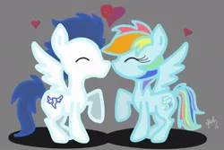 Size: 800x533 | Tagged: artist needed, source needed, safe, derpibooru import, rainbow dash, soarin', pegasus, pony, female, image, jpeg, kiss on the lips, kissing, male, mare, shipping, soarindash, stallion, straight