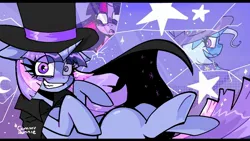 Size: 1188x668 | Tagged: safe, artist:gummy bunnie, derpibooru import, trixie, twilight sparkle, oc, oc:flawless sparklemoon, g4, fusion, fusion:trixie, fusion:twilight sparkle, fusion:twixie, image, jpeg, my little pony the movie: the death of twilight sparkle