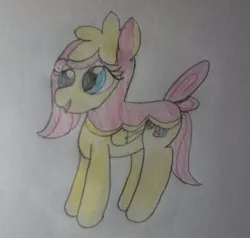 Size: 677x644 | Tagged: safe, artist:lunashy21, derpibooru import, fluttershy, deerling, pegasus, pony, clothes, costume, female, folded wings, image, jpeg, mare, nightmare night, nightmare night costume, pokémon, simple background, solo, spring, spring deerling, traditional art, white background, wings