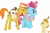 Size: 6033x4000 | Tagged: safe, artist:cloudy glow, derpibooru import, carrot cake, cup cake, pound cake, pumpkin cake, earth pony, pegasus, pony, unicorn, g4, baby, baby pony, brother and sister, cake family, cake twins, diaper, female, foal, horn, image, male, png, siblings, simple background, transparent background, twins, vector