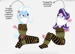 Size: 1280x918 | Tagged: safe, artist:robukun, derpibooru import, starlight glimmer, trixie, human, equestria girls, g4, bondage, cloth gag, deviantart, duo, duo female, female, gag, image, jpeg, muffled words, over the nose gag