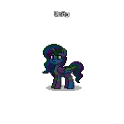 Size: 600x600 | Tagged: safe, artist:veprem, derpibooru import, oc, oc:unity, unofficial characters only, pony, fallout equestria, pony town, animated, artificial alicorn, ashes town, blue alicorn (fo:e), female, fusion, green alicorn (fo:e), image, mare, mutant, oc fusion, pixel art, png, purple alicorn (fo:e), simple background, sprite, transparent background