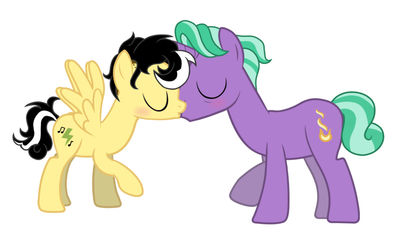 Size: 6301x3745 | Tagged: safe, artist:alicesponycorner, derpibooru import, firelight, oc, oc:alice azalea, pegasus, pony, unicorn, g4, adobe, age difference, blushing, canon x oc, couple, duo, duo male and female, eyes closed, female, horn, image, kiss on the lips, kissing, male, png, raised hoof, romantic, ship:filice, shipping, show accurate, simple background, spread wings, straight, transparent background, wings