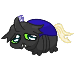 Size: 340x340 | Tagged: safe, alternate version, artist:alejandrogmj, artist:wasisi, derpibooru import, oc, oc:wasisi, changeling, changeling oc, food, image, meme, png, ponified meme, teary eyes, tomato