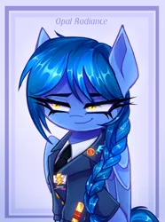 Size: 2229x3000 | Tagged: safe, artist:opal_radiance, derpibooru import, oc, oc:blue bolt, pony, clothes, image, png, solo, uniform, wonderbolts uniform