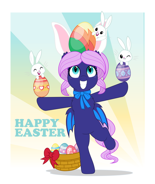 Size: 4209x5000 | Tagged: safe, artist:jhayarr23, ponerpics import, oc, oc:spiral galaxies, pony, bunny ears, easter, female, holiday, image, mare, png, solo, vector