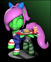 Size: 1753x2160 | Tagged: safe, artist:zippysparkz, ponerpics import, oc, oc:zippy sparkz, pony, 3d, clothes, eyes closed, female, food, image, mare, png, socks