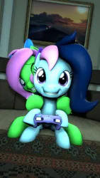 Size: 2160x3840 | Tagged: safe, artist:zippysparkz, ponerpics import, oc, oc:zippy sparkz, pony, 3d, clothes, duo, duo female, female, image, mare, png, socks