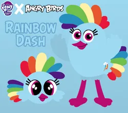 Size: 1000x883 | Tagged: safe, artist:oliviafanxd, derpibooru import, rainbow dash, bird, g4, angry birds, birdified, crossover, female, image, png, solo, species swap