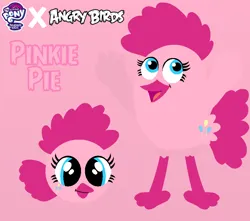 Size: 1000x883 | Tagged: safe, artist:oliviafanxd, derpibooru import, pinkie pie, bird, g4, angry birds, birdified, crossover, female, image, png, solo, species swap