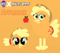 Size: 1000x883 | Tagged: safe, artist:oliviafanxd, derpibooru import, applejack, bird, g4, angry birds, applejack's hat, birdified, cowboy hat, crossover, female, hat, image, png, solo, species swap