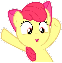 Size: 983x1004 | Tagged: safe, artist:sollace, derpibooru import, apple bloom, earth pony, pony, crusaders of the lost mark, g4, .svg available, cute, derpibooru exclusive, female, filly, foal, image, my little pony, png, simple background, solo, sticker design, transparent background, vector