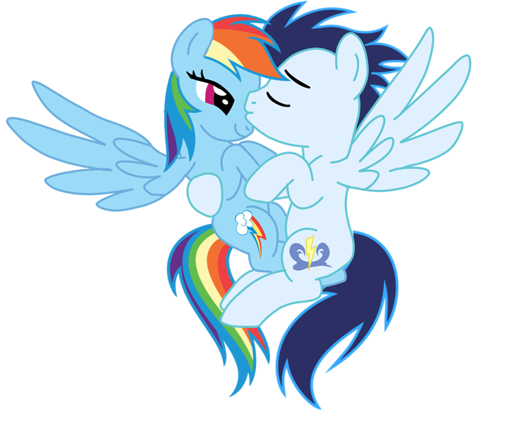 Size: 746x600 | Tagged: safe, artist:soarindasher10, derpibooru import, rainbow dash, soarin', pegasus, pony, female, image, kissing, male, mare, png, shipping, simple background, soarindash, stallion, straight, transparent background