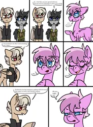 Size: 5500x7500 | Tagged: safe, artist:katyusha, derpibooru import, oc, oc:deathwish, oc:dossier, oc:terminal velocity, unofficial characters only, earth pony, pegasus, pony, unicorn, comic, commission, commission example, horn, image, png