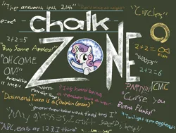 Size: 1455x1100 | Tagged: safe, artist:starwarriorjian, derpibooru import, sweetie belle, pony, unicorn, g4, chalk, chalkzone, female, filly, foal, horn, image, png