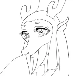 Size: 900x900 | Tagged: safe, artist:queencold, derpibooru import, oc, unofficial characters only, dragon, anime eyes, black and white, bust, dragon oc, dragoness, female, grayscale, image, lineart, monochrome, non-pony oc, png, simple background, solo, white background