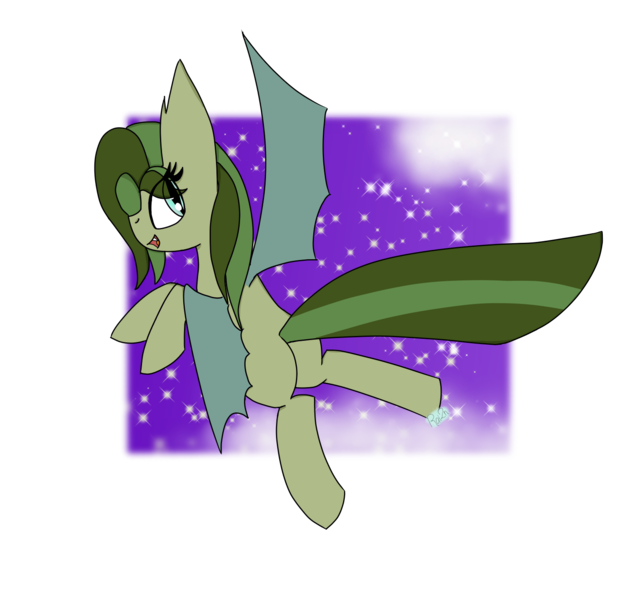 Size: 1600x1500 | Tagged: safe, artist:rai2n, derpibooru import, oc, unofficial characters only, bat pony, pony, cloud, female, flying, image, mare, night, png, requested art, simple background, sky, smiling, solo, spread wings, stars, transparent background, wings