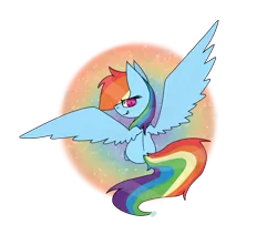 Size: 1700x1500 | Tagged: safe, artist:rai2n, derpibooru import, rainbow dash, pegasus, pony, female, image, looking back, mare, png, simple background, sitting, smiling, solo, spread wings, transparent background, wings