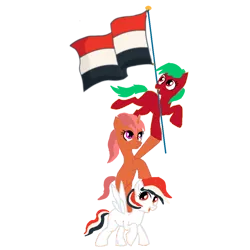 Size: 768x768 | Tagged: safe, artist:tigacc, derpibooru import, oc, ponified, pony, image, nation ponies, png, solo, trio, yemen