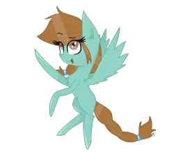 Size: 1600x1500 | Tagged: safe, artist:rai2n, derpibooru import, oc, oc:painting leaves, unofficial characters only, pegasus, pony, female, flying, image, mare, png, ponysona, simple background, smiling, solo, spread wings, transparent background, wings