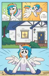 Size: 1522x2339 | Tagged: safe, artist:skysorbett, derpibooru import, oc, oc:twister joy, unofficial characters only, pegasus, pony, comic:breaking free #2, building, comic, house, image, male, png, stallion