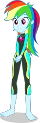 Size: 1356x4156 | Tagged: safe, alternate version, artist:dustinwatsongkx, derpibooru import, rainbow dash, human, equestria girls, g4, barefoot, clothes, clothes swap, feet, female, fluttershy's wetsuit, geode of fauna, image, magical geodes, png, simple background, solo, swimsuit, swimsuit swap, transparent background, vector, wetsuit