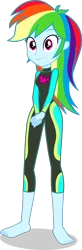 Size: 1356x4156 | Tagged: safe, alternate version, artist:dustinwatsongkx, derpibooru import, rainbow dash, human, equestria girls, g4, barefoot, clothes, clothes swap, feet, female, image, png, simple background, solo, swimsuit, swimsuit swap, transparent background, vector, wetsuit