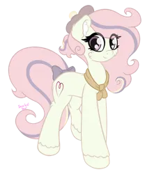 Size: 878x910 | Tagged: safe, artist:sealedseal, derpibooru import, oc, oc:naked skull, unofficial characters only, earth pony, pony, bow, bow on dock, ear fluff, earth pony oc, female, hat, image, looking at you, mare, multicolored hair, multicolored mane, multicolored tail, png, simple background, sitting, solo, transparent background, watermark