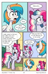 Size: 1522x2339 | Tagged: safe, artist:skysorbett, derpibooru import, oc, oc:sky sorbet, oc:twister joy, unofficial characters only, pegasus, pony, comic:breaking free #2, comic, female, image, male, mare, outdoors, png, stallion