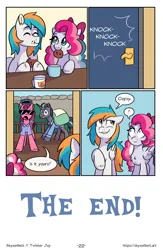 Size: 1522x2339 | Tagged: safe, artist:skysorbett, derpibooru import, oc, oc:sky sorbet, oc:twister joy, unofficial characters only, pegasus, pony, comic:breaking free #2, comic, cookie, female, food, image, male, mare, mug, png, police, stallion