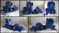 Size: 2888x1648 | Tagged: safe, artist:littlefairyswonders, derpibooru import, princess luna, pony, image, irl, jpeg, lying down, photo, plushie, prone, solo