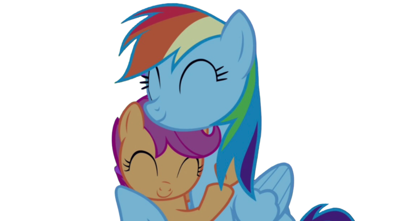 Size: 1280x700 | Tagged: safe, artist:dracoawesomeness, derpibooru import, rainbow dash, scootaloo, pegasus, pony, g4, sleepless in ponyville, ^^, cute, cutealoo, daaaaaaaaaaaw, dashabetes, eyes closed, female, filly, foal, hug, image, mare, my little pony, png, scootalove, siblings, sisters, smiling, vector, winghug, wings