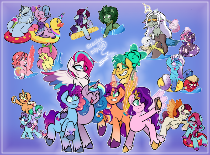 Size: 4600x3400 | Tagged: safe, artist:jerrz_pony, derpibooru import, alphabittle (g5), cloudpuff, discord, hitch trailblazer, izzy moonbow, onyx, pipp petals, posey (g5), queen haven, rocky riff, sparky sparkeroni, sprout cloverleaf, sunny starscout, violette rainbow, zipp storm, alicorn, draconequus, earth pony, pegasus, pony, unicorn, g5, my little pony: tell your tale, spoiler:g5, spoiler:my little pony: tell your tale, spoiler:tyts02e23, applejack (g5), auroricorn, background pony, coat markings, comet (g5), dappled, discord (g5), female, fluttershy (g5), glory (g5), horn, image, jazz hooves, male, mane five, mane six (g5), misty brightdawn, peach fizz, pinkie pie (g5), png, rainbow dash (g5), rarity (g5), seashell (g5), the water park, twilight sparkle (g5), water, windy