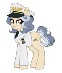 Size: 3000x3500 | Tagged: safe, artist:fannytastical, ponerpics import, oc, oc:clipper ship, clothes, con mascot, hat, image, looking at you, mascot, necktie, png, pone voyage, solo, standing, uniform, uniform hat