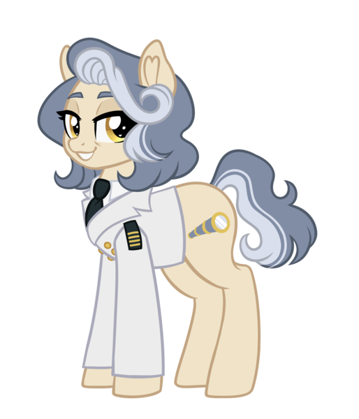 Size: 3000x3500 | Tagged: safe, artist:fannytastical, ponerpics import, oc, oc:clipper ship, clothes, con mascot, image, looking at you, mascot, necktie, png, pone voyage, solo, standing, uniform